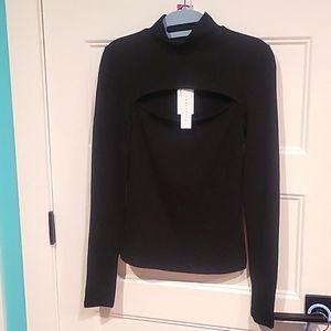 Sanctuary cut out long sleeve top size XS NWT new with tags black